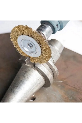 Tel Matkap Hobi Fırça 5+3 Pim 8 Parça Set Tel Fırça Seti Matkap Ucu Tel Fırça Pas Kir Boya Temizleme