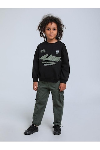 Jack Lions Erkek Bebek Race Temalı Sweatshirt-14252 Siyah