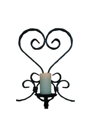 Aju Mumluk Ferforje Aplik Duvar Monte Dekoratif Şamdan Metal Ev Bahçe Balkon Ofis Dekorasyonu Siyah ' Siyah