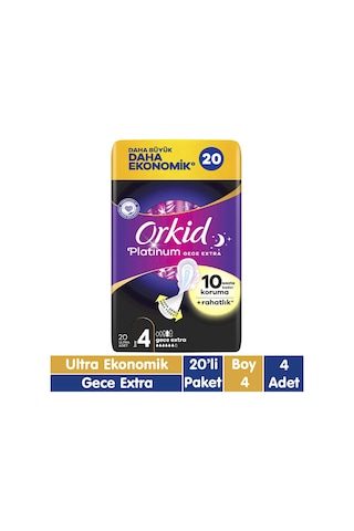 Orkid Platinum Gece Extra Hijyenik Ped 4 x 20'li