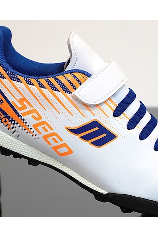 Kidessa 1753-1368 Bantlı Çocuk Halı Saha Futbol Ayakkabısı Beyaz Çok Renkli