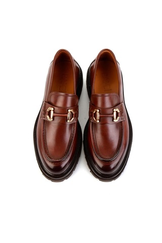 Bambi Kahve Hakiki Deri Erkek Loafer Ayakkabı E01901149441 Kahve
