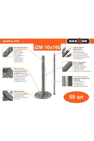 Daxmer Metal Çakılı İle Isı Yalıtımı İçin Dübel Izm 10x160 345021044