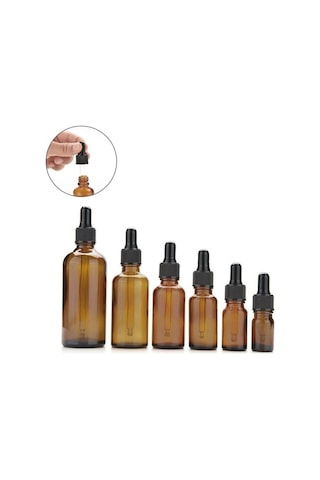 Amber Cam Şişe 50Ml Cam Damlalıklı