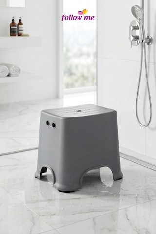 Banyo Taburesi Çok Amaçlı Kaydırmaz Tabanlı (Siyah)