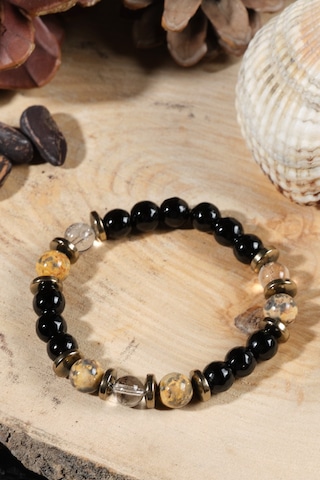 Ssilhoutte Doğaltaş Sertifikalı Doğal Taş Kadın Erkek Sağlık Ve Stres Bilekliği Jasper Kristal Kuvars Hediye Bileklik Siyah