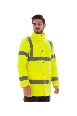 Yüksek Görünürlüklü Reflektörlü Kaban, Fosforlu Sarı -61E366-