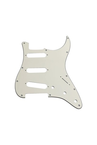 Stratocaster St Kasa Elektro Gitar Pickguard 3 Katmanlı 11 Delikli Düz Beyaz