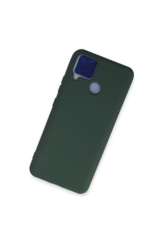 Newface - 595 - Realme C15 Kılıf Nano İçi Kadife Silikon - - Csmo-tex - Koyu Yeşil