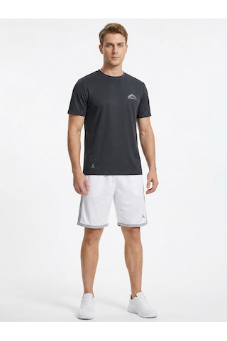 Orendahill Erkek Spor Şort Hızlı Kuruyan Esnek Regular Fit Gym Cepli Yan Çizgi Detaylı Activewear Beyaz