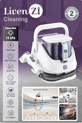 Livenzi Jjb-747-a Buharlı Koltuk Halı Yıkama Ve Leke Çıkartma Makinesi-beyaz