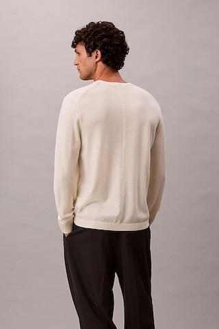 Erkek Regular Fit Merinos Yünü Triko Kazak - Krem Antique White