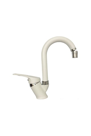 Beyaz Mix Lavabo Mutfak Bataryası Oynar Başlıklı Garantili Musluk Aç Kapa Kollu Beyaz