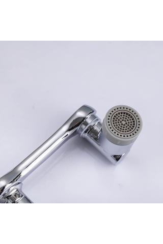By Akcakese Krom 1080 Derece Dönebilen 2 Fonksiyonlu Musluk Ucu Gümüş