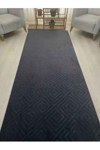Premium Antrasit Kaymaz Tabanlı Kesme Yolluk Koridor Mutfak Salon Halısı Yüksek Kalite