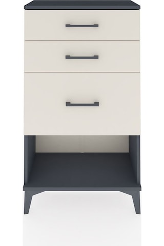 Arges Komodin 3 Çekmeceli 60x30x106 Antrasit-aytaşı Antrasit