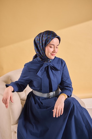 Silk Home Twill İpek Eşarp Zincir Morcivert Çok Renkli