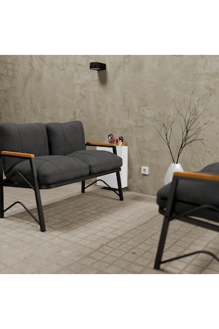 Mb Garden Furnıture Simetri Model, Balkon, Mutfak, Bahçe, Cafe,metal Koltuk Takımı, Bahçe Takımı , Çay Seti, 2+2 Takım Antrasit