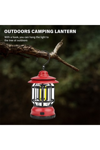 Wezone Kırmızı Abs Malzeme 2 Aydınlatma Modlu Dışarıda Kullanıma Uygun Kamp Feneri Elden Taşınabilir Acil Işık Çok Renkli