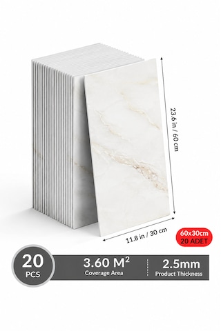 20 Adet 60x30 Pvc Esnek Duvar Paneli Açık Bej