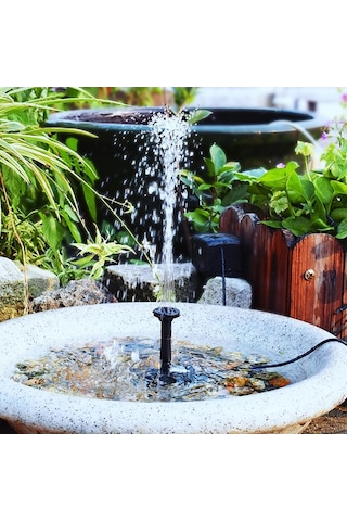 Pazly 4 Baca Güneş Enerjili Çeşme - 450mm Su Yüksekliği, Bahçe & Havuz Dekoru, Pratik Kurulum