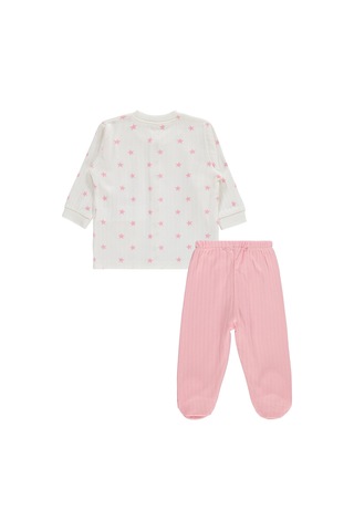 Civil Baby Çiçek Empirme 1-9 Ay Pijama Takımı - Ekru