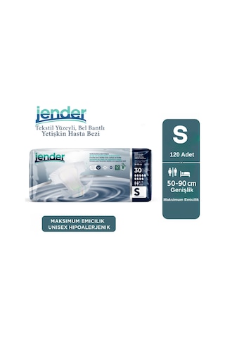Jender Bel Bantlı Hasta Bezi Small 30'lu 4 Paket S