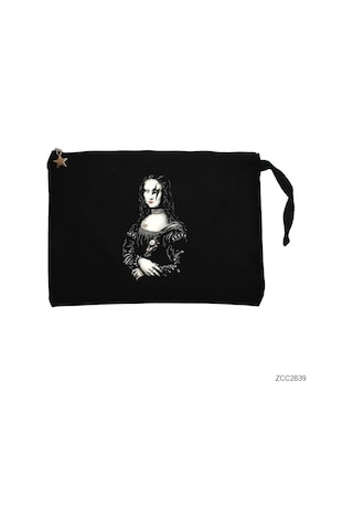 Mona Lisa Siyah Clutch Astarlı Cüzdan / El Çantası