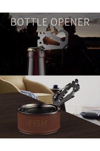 Kangvka Skyfox 12-in-1 Kredi Kartı Edc Çok Amaçlı Alet, 420 Paslanmaz Çelik, Anahtar Zinciri Ve Airtag Kılıfı İle