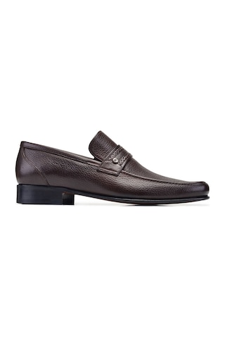 Kahverengi Klasik Loafer Kösele Erkek Ayakkabı -7005- Kahverengi