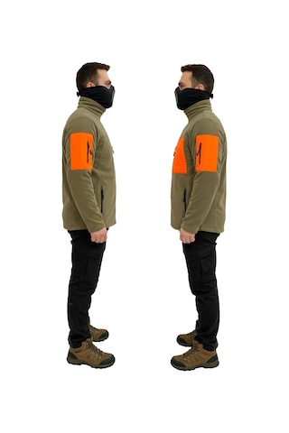 Mysia Outdoor Haki Turuncu Soft Shell Taktik Polar Mont Avcı 7 Cep Çok Renkli