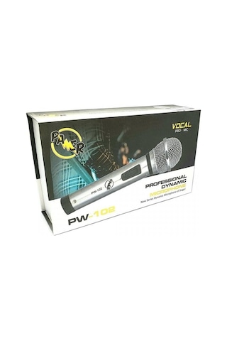 Pawer Pw-102 Profesyonel Kablolu El Mikrofonu Metal Kasa