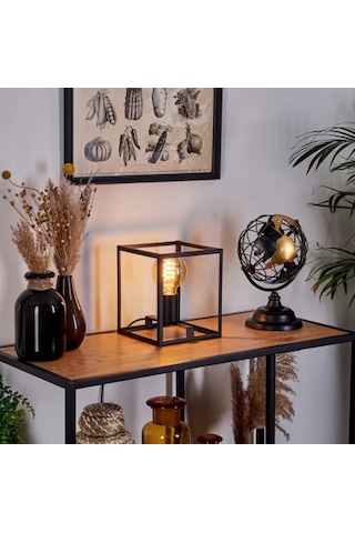 Riolight Modern12, Retro,vintage,rustik Siyah 1xe27 Duylu Küp Met