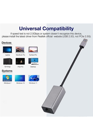 Macbook Pro İçin Windows 7/10/11 İçin Usb 3.0 İla Rj45 Ağ Adaptörü Otomatik Karşılaştırma Yüksek Performanslı Adaptörler