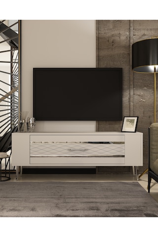 Retrolp2ct Tv Sehpası Beyaz-gümüş