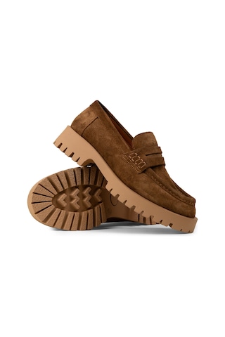 Deery Kadın Hakiki Süet Taba Renk Loafer Ayakkabı - 02034ztbac01 Taba