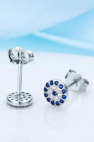 Brezza Lusso Jewelry 925 Ayar Nazar Boncuk Sosyete Gözlü Bayan Gümüş Küpe