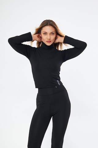 Lesa Wear Soft Touch Balıkçı Yaka Bluz Siyah Siyah