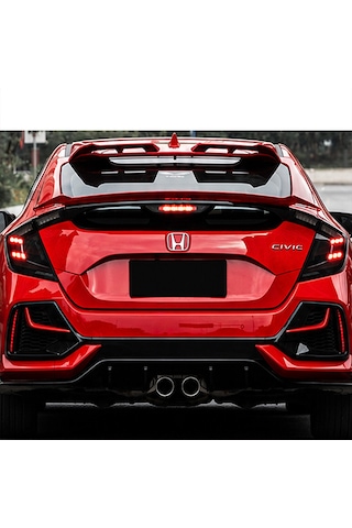 Honda Civic Fk7 İçin Uyumlu Yofer Bagaj Üstü Spoiler Kırmızı