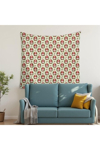 Noel Desenli 50x50 İnç Kare Duvar Halısı, Oturma Odası, Yatak Odası Ve Genç Odası İçin-a160