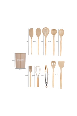 Porsima 3164 Standlı Bambu Silikon 11 Parça Servis Takımı Seti Kapicino