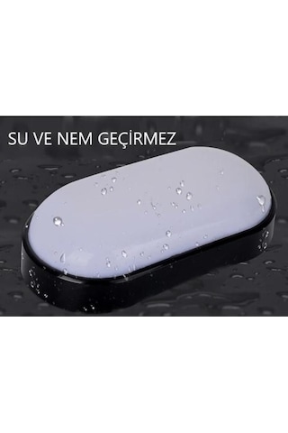 Horoz Aydos 15w Oval Siyah Led Nem Su Geçirmez Banyo Bahçe Modern Tavan Lambası Beyaz Işık Siyah