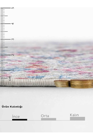 Kaymaz Taban Yıkanabilir Halı Mutfak, Salon, Yatak Odası İçin Modern Dijital Baskı Halı Slnhalı01 - 0001 Çok Renkli