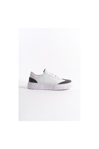 Mubiano Hakiki Deri Erkek Spor Ayakkabı & Sneaker Gri/beyaz -mbkry506-grb Gri/beyaz