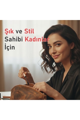El Yapımı Lüks Hakiki Deri Makyaj Çantası Çok Fonksiyonlu, Şık Ve Dayanıklı Seyahat Makyaj Çantası