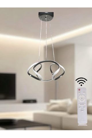 Ey Shop Siyah Drone Model 3 Renk Kumandalı Led Avize Siyah