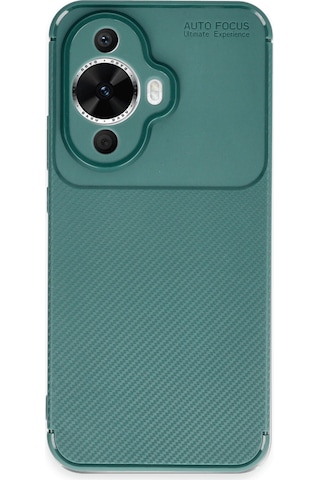 Coverzone Huawei Nova 12 S İle Uyumlu Silikon Kılıf Kamera Korumalı Karbon Tpu Brimstone Ultra Slim Fit Delux Haki