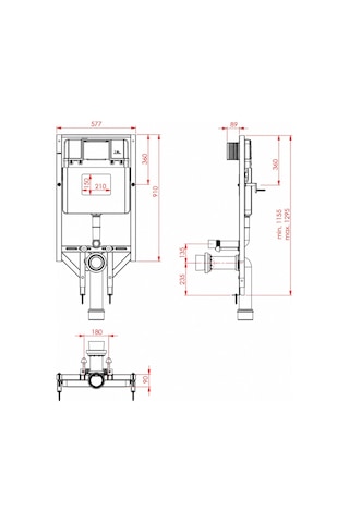 Isvea Durezza Gömme Rezervuar Alçıpan Tipi 8 Cm Profil Şasi 3/6 Litre Duvar İçi 52dr0201ı Renkli