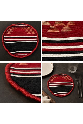 Bk Gift 6 Adet El Yapımı Anadolu İzleri Kilim Kumaşı Supla Koleksiyonu 27cm -4 Haki