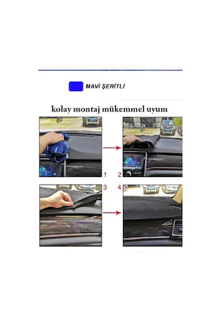 Toyota Corolla 1991-1997 3d Özel Yeni Torpido Kılıfı Panel Koruyucu Göğüs Kaplama - Mavi Şerit